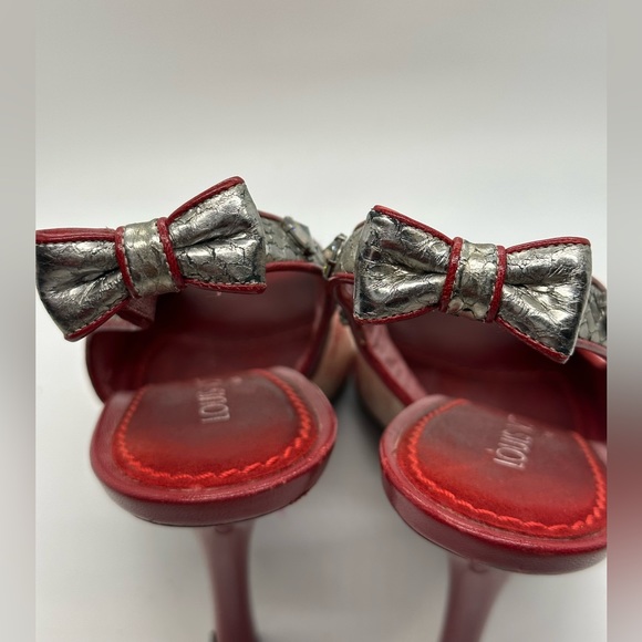 LOUIS VUITTON Satin Cherry Blossom Monogram Sandal Shoes Size 38.5 UK or 8.5 US - Picture 5 of 12